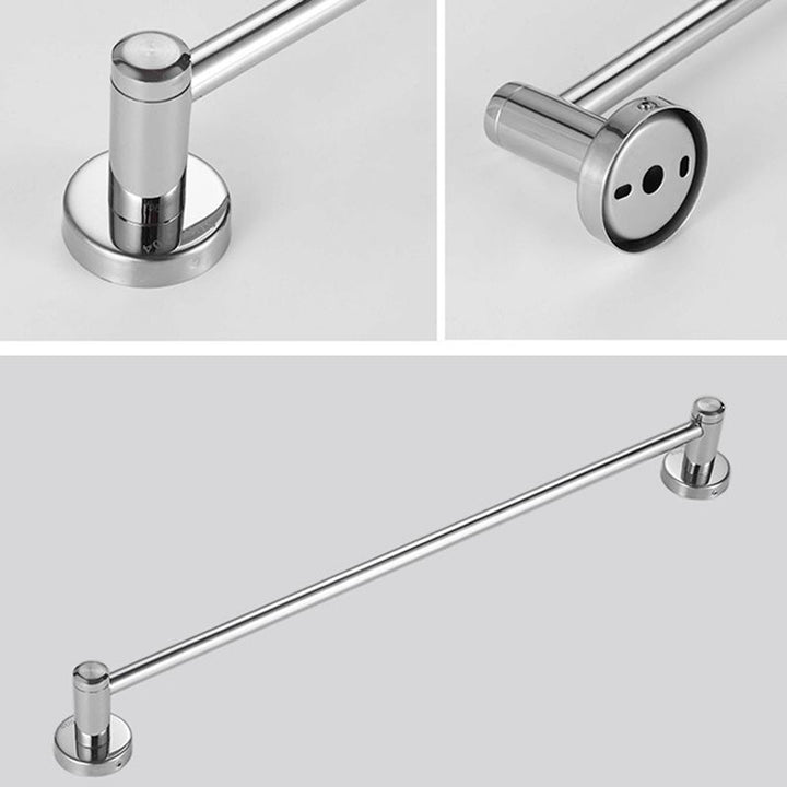 Lisslune | Polished Chrome 5-piece modern bathroom accessory set with bathroom shelf