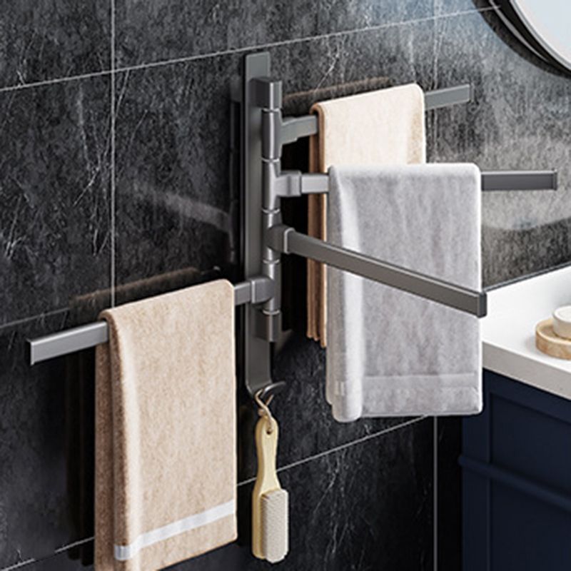 Lisslune | Contemporary Gray Bathroom Accessory Set Aluminium Towel Holder