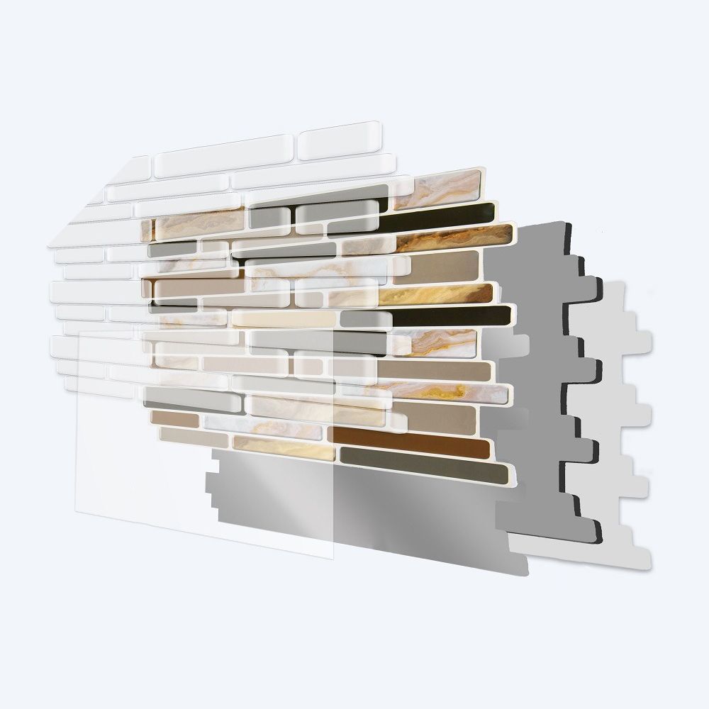 Lisslune | Plastic Peel & Stick Subway Tile Modern Simple Subway Tile Wallpaper