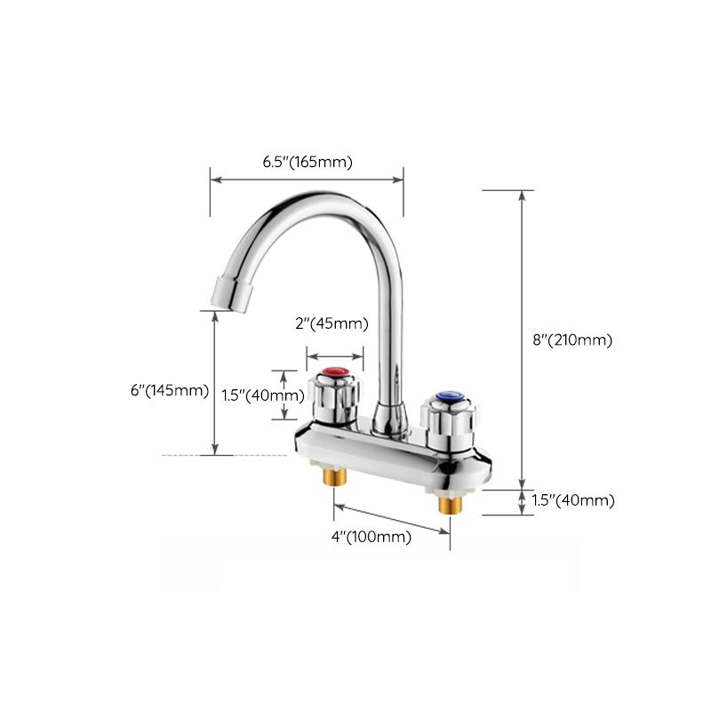 Lisslune | Knob Handle Brass Faucet High Arc Swivel Sink Faucet for Bathroom