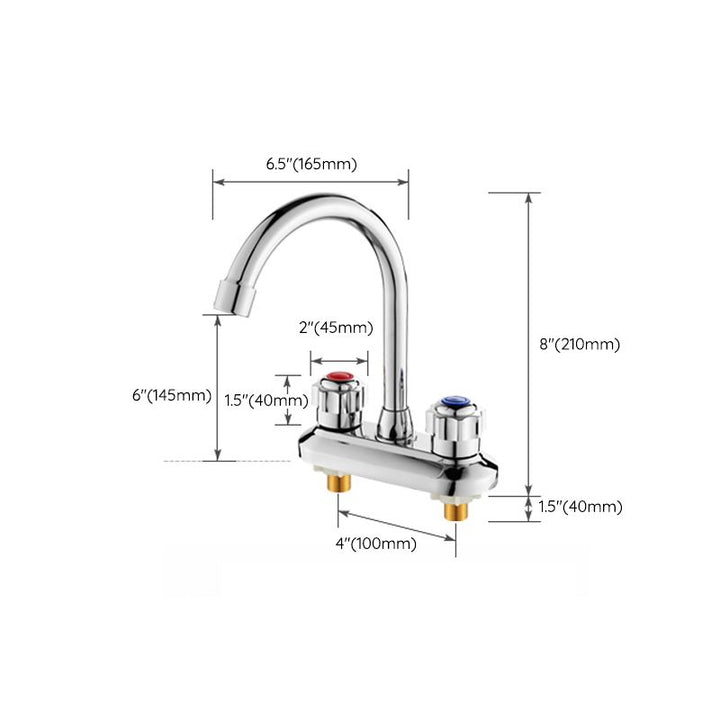 Lisslune | Knob Handle Brass Faucet High Arc Swivel Sink Faucet for Bathroom