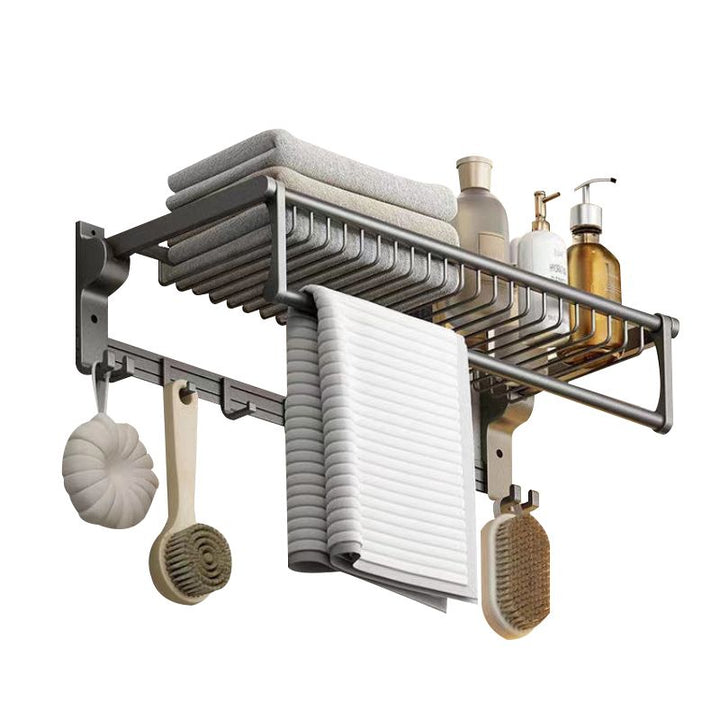Lisslune | Matt gray bathroom accessory set bathroom shelf/towel holder & paper holder included