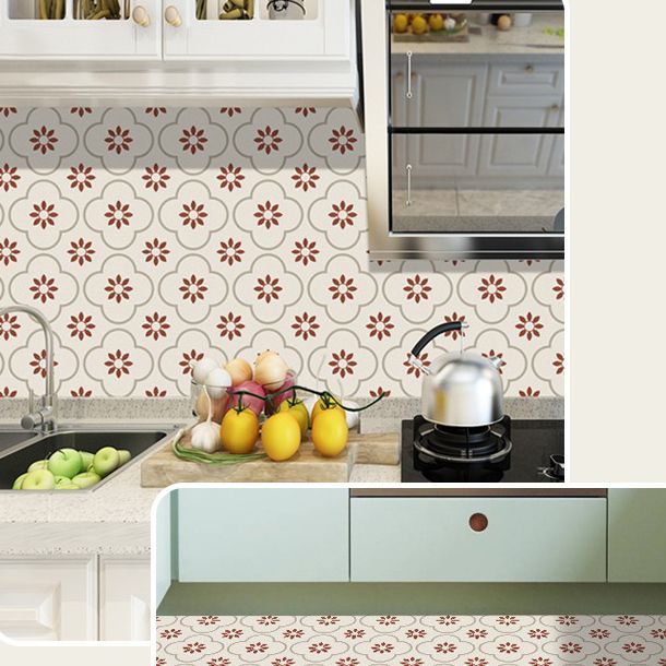 Lisslune | Square Peel and Stick Back Wall Plastic Single Tile Wallpaper with Non-Slip Surface