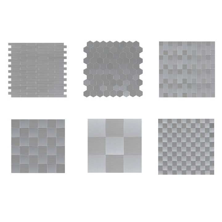 Lisslune | Subway Tile Wallpaper Contemporary Peel and Stick Wall Tile with Metal Look