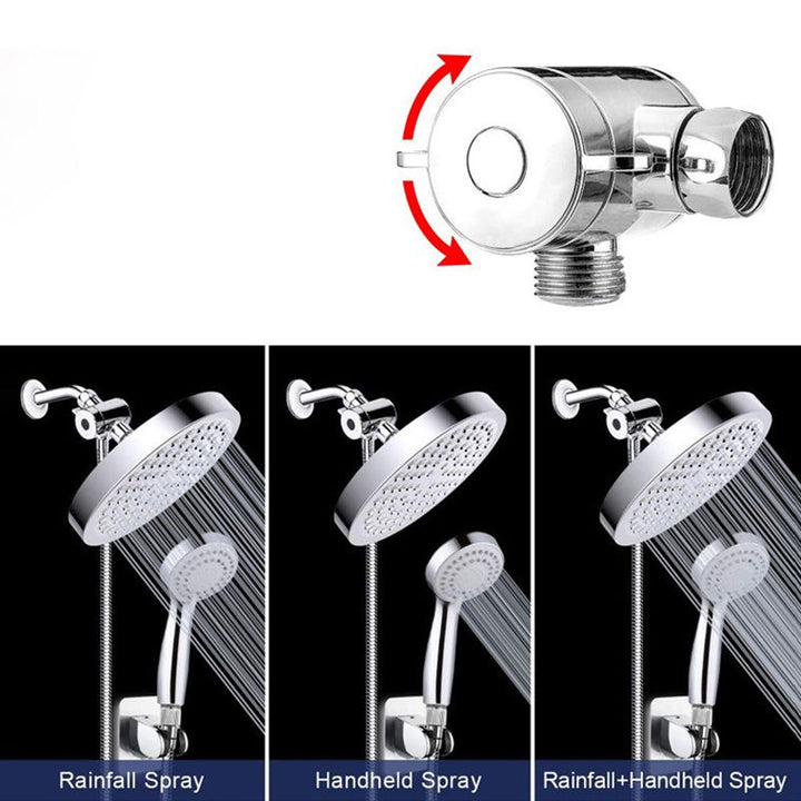 Lisslune | Contemporary Shower Combination Double Shower Head Chrome Wall Mount Round Shower Head