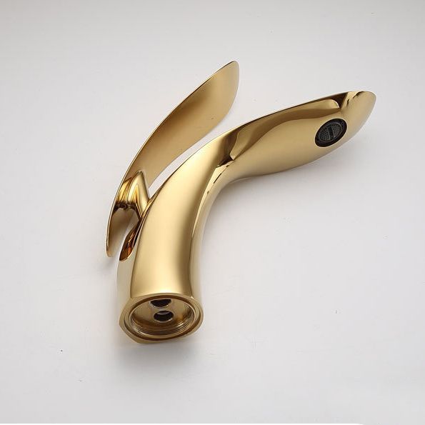 Lisslune | Brass 1-Hole Basin Mixer Tap Lever Handle Sink Faucet Round Modern Faucet for Bathroom