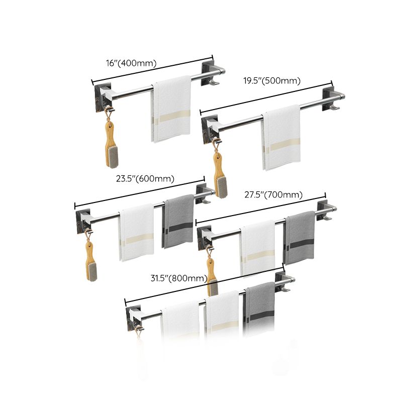 Lisslune | Polished Chrome Bathroom Accessory Set Modern Bathroom Shelf Stainless Steel