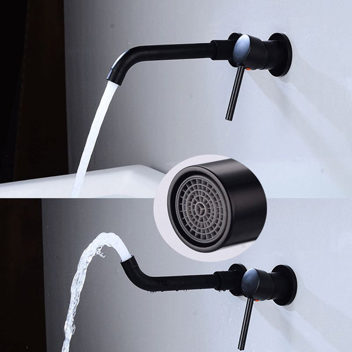 Lisslune | Lever Handles Wall Mounted Bathroom Faucet High Arc Basin Faucet