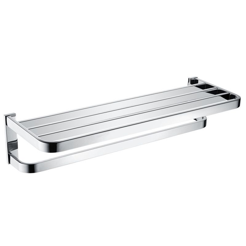 Lisslune | Polished Chrome Modern Bathroom Accessory Set made of Stainless Steel Towel Holder/Soap Dish