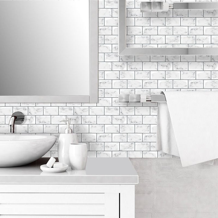 Lisslune | Peel and Stick Tiles Rectangular Stain Resistant PVC Subway Peel and Stick Tiles for the Kitchen
