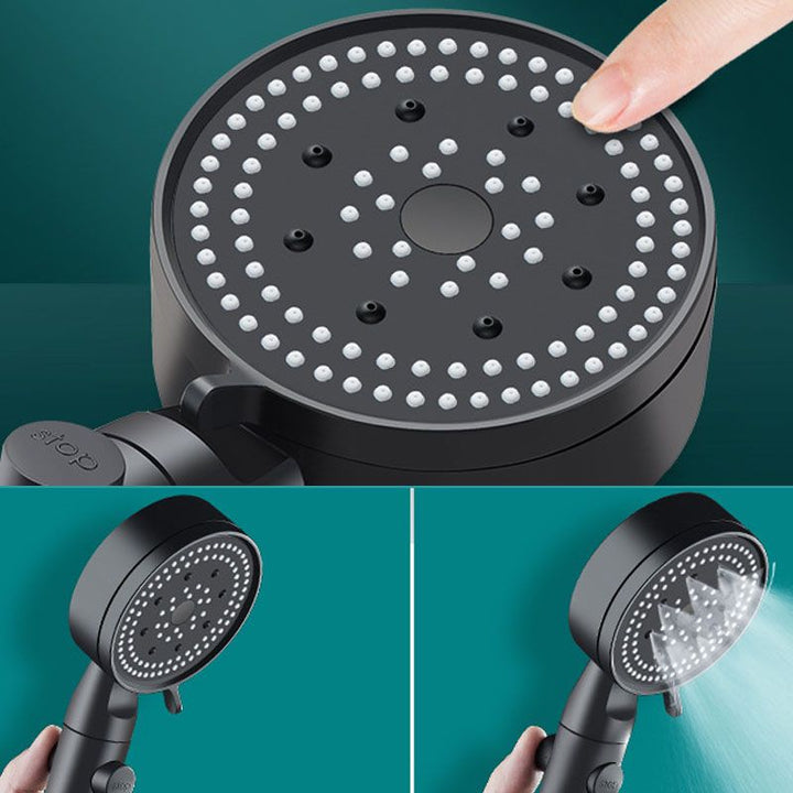 Lisslune | Metal Black Shower Head Self-Cleaning Standard Round Hand Shower