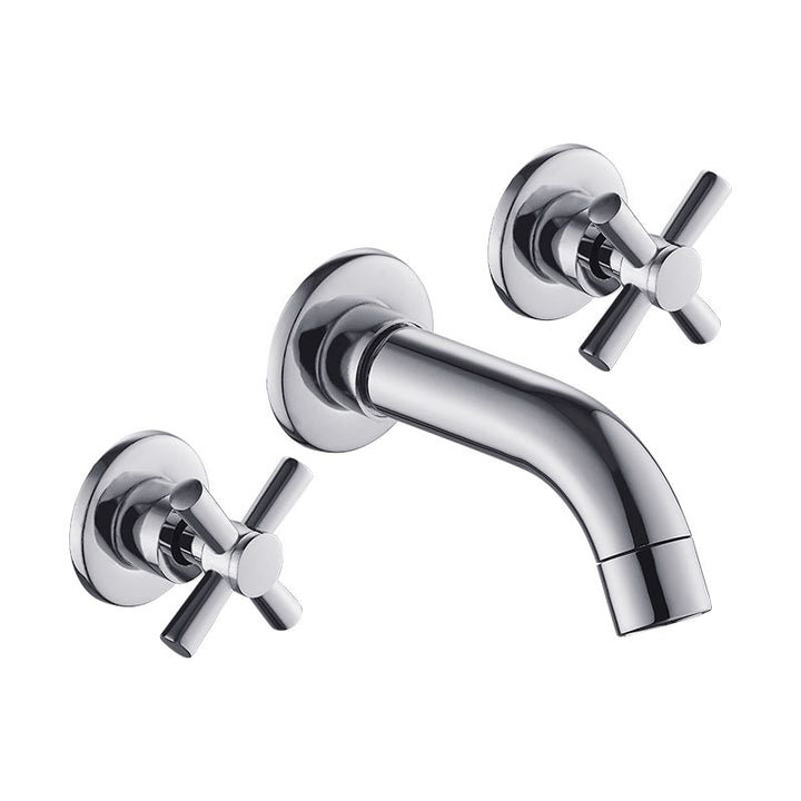 Lisslune | Modern bathroom faucet wall-mounted cross handles low arc faucet