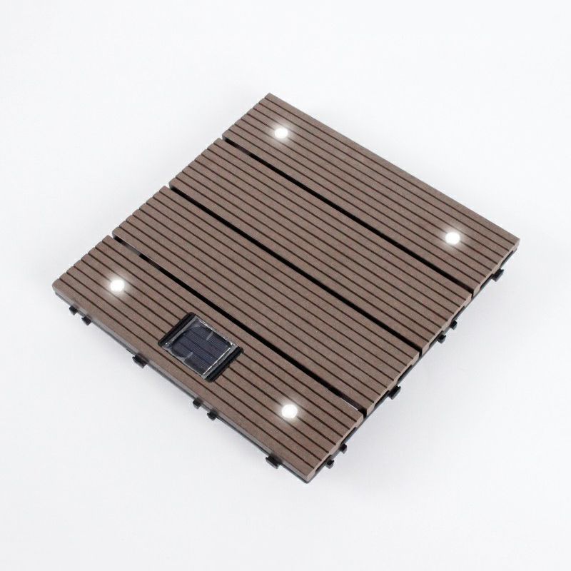 Lisslune | Striped Pattern Terrace Floor Tiles Square Click Floor Tiles Floor Board