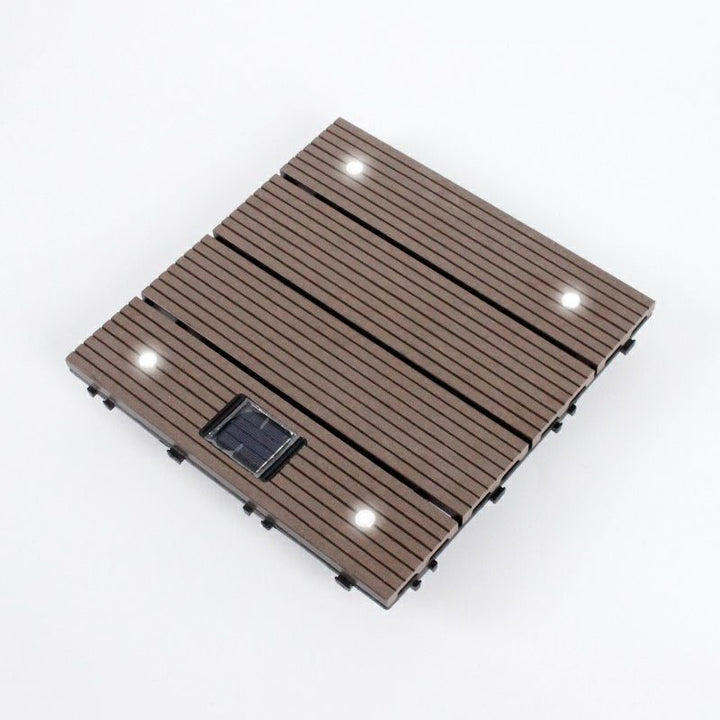 Lisslune | Striped Pattern Terrace Floor Tiles Square Click Floor Tiles Floor Board