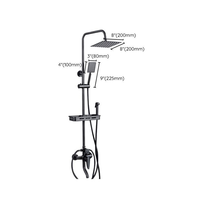 Lisslune | Adjustable Spray Sample Shower Combination Metal Shower Fitting Arm Shower Head with Slip Bar
