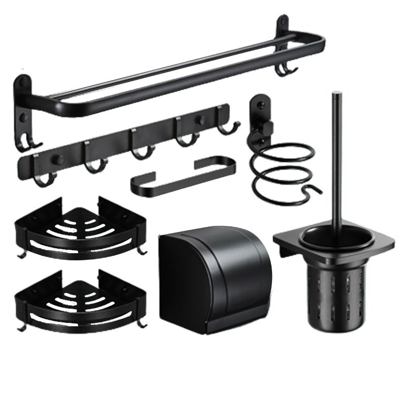 Lisslune | Modern Bathroom Hardware Set Matte Black Metal Bathroom Accessories Kit