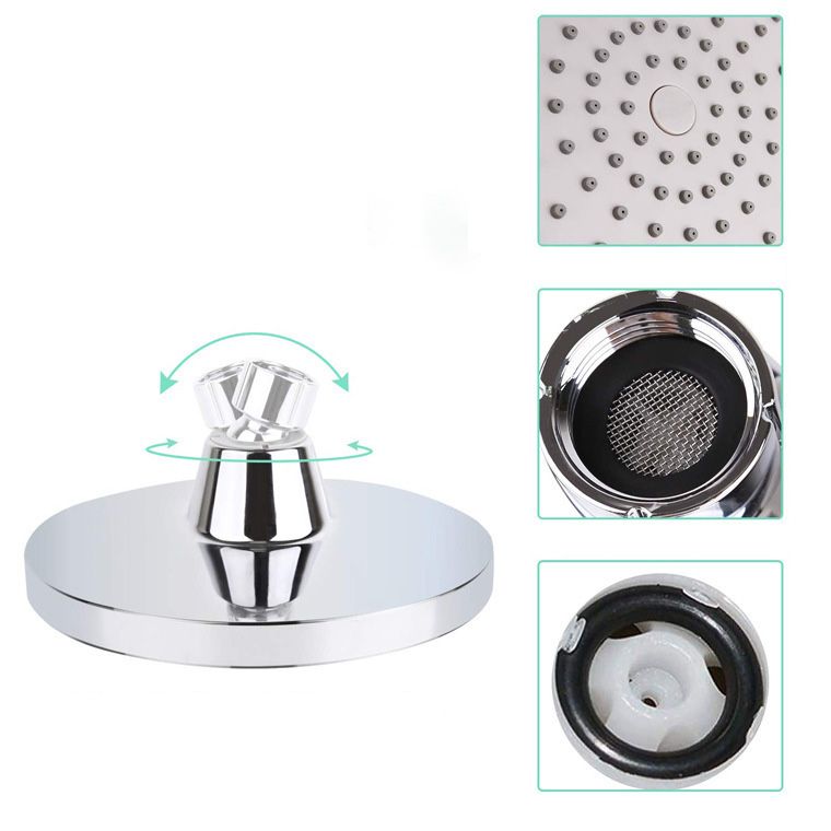 Lisslune | Round Fest Showerhead Silver Single Jet Wall Mount Showerhead
