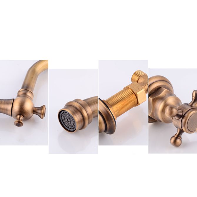 Lisslune | Widespread bathroom faucet 3 holes round sink faucet