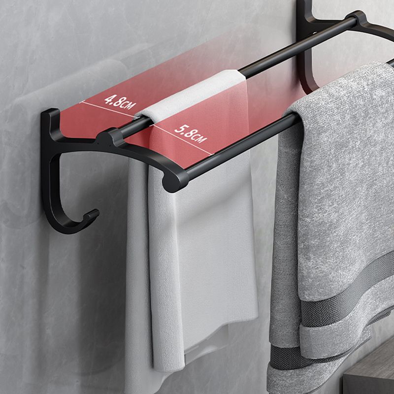 Lisslune | Classic Bathroom Accessories Set in Aluminum Black Finish Bathrobe Hook / Towel Bar