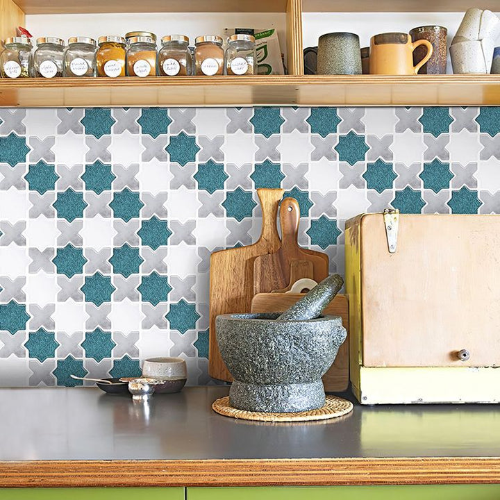 Lisslune | Plastic Peel & Stick Mosaic Tiles Waterproof Mosaic Tiles Wallpaper