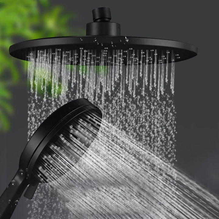 Lisslune | Contemporary Black Round Showerhead Combo Rain Shower Hand Shower
