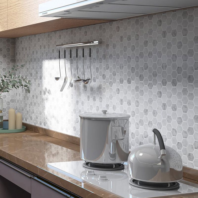 Lisslune | Square Peel and Stick PVC Tile 12" x 12" Peel and Stick Mosaic Tile 5-Pack