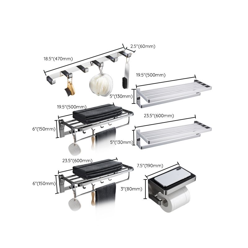 Lisslune | 5-piece modern bathroom accessories as single item or in set Polished chrome bathroom set