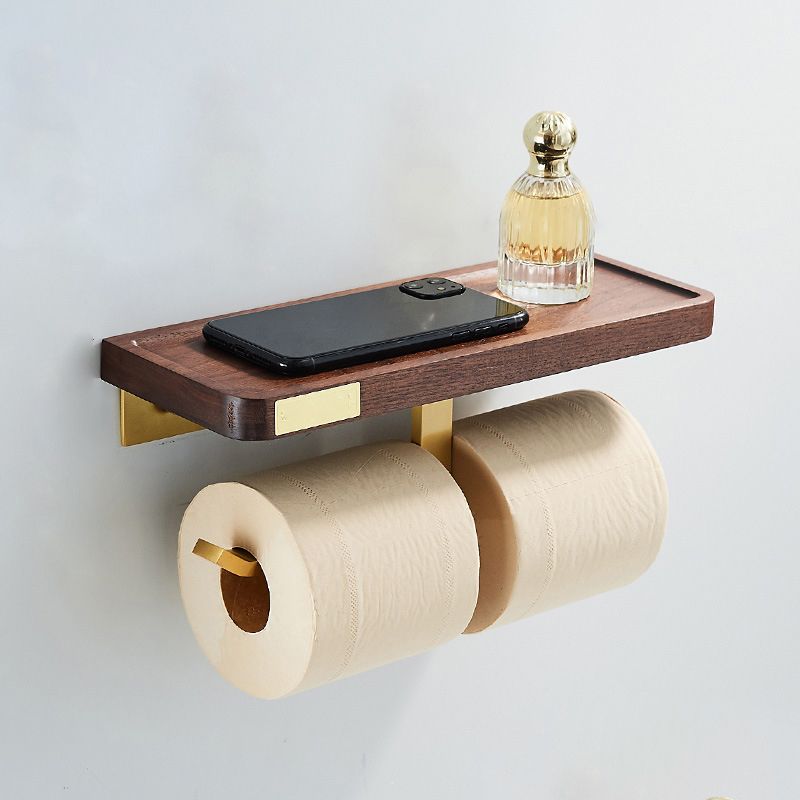 Lisslune | Wood and Aluminum Bath Hardware Set Golden Bathroom Accessories Set