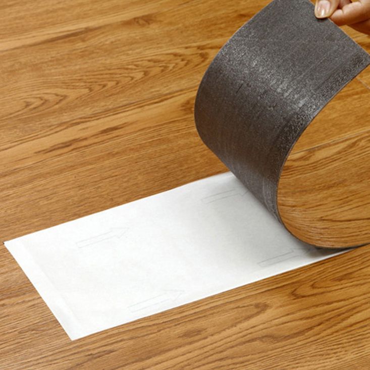 Lisslune | Smooth PVC Flooring Peel and Stick Wood Look Rectangular Vinyl Floor