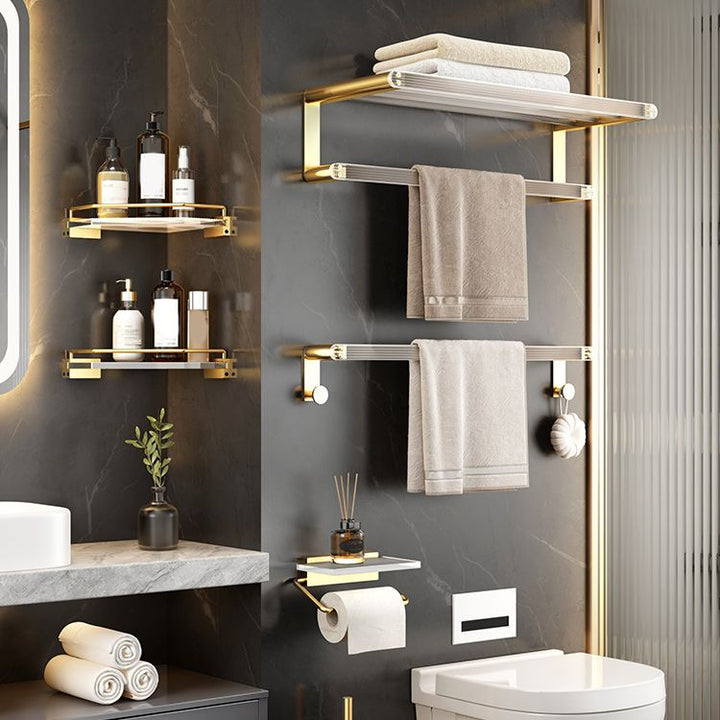 Lisslune | Plastic Modern Bathroom Accessories Hardware Set with Bathroom Shelf