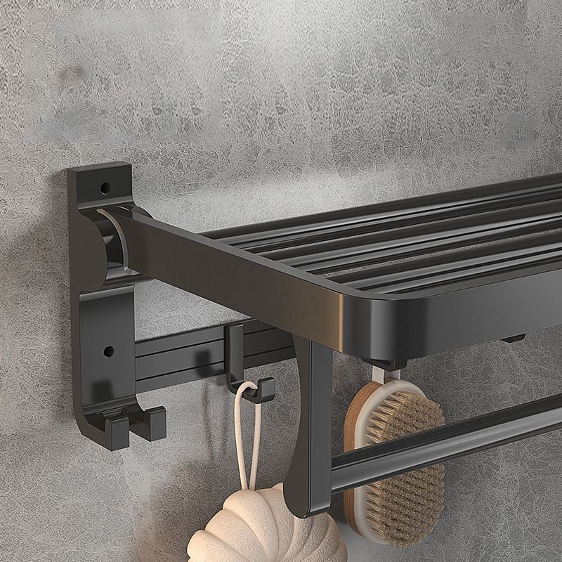 Lisslune | Modern Matte Black Bathroom Accessory Set with Bath Shelf/Towel Hook/Towel Bar