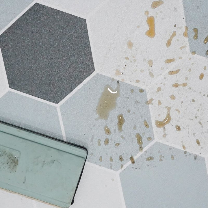 Lisslune | Modern vinyl floor planks peel & stick grid print PVC flooring