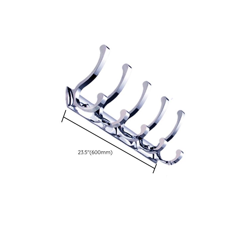 Lisslune | Chrome brass modern bathroom accessory set with towel bar/ ring/ paper holder & bathrobe hook
