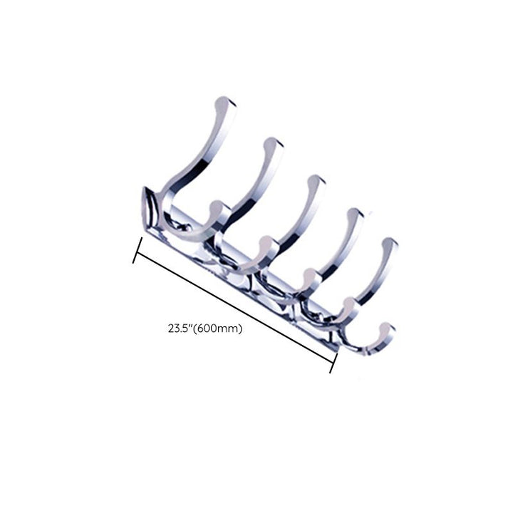 Lisslune | Chrome brass modern bathroom accessory set with towel bar/ ring/ paper holder & bathrobe hook