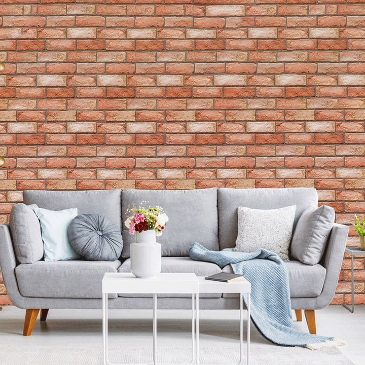 Lisslune | Artificial Brick Wall Panel Country House Style Simple Living Living Room Panel Wall (5-Pack)