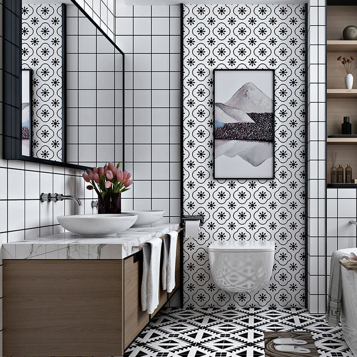Lisslune | Square Mosaic Tile Peel and Stick Tile for Kitchen and Bathroom