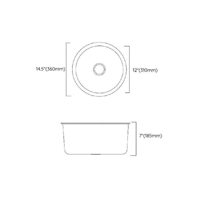 Lisslune | Classic Round Sink Stainless Steel Built-in Sink Non-Slip Round Basin for the Kitchen
