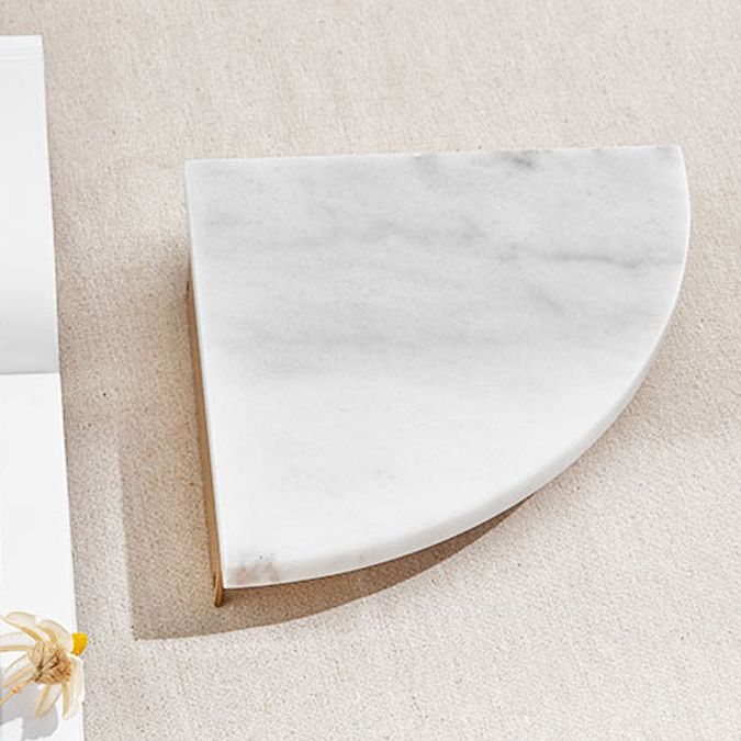 Lisslune | 2-piece marble bathroom shelf brass bathroom accessory set in white/green