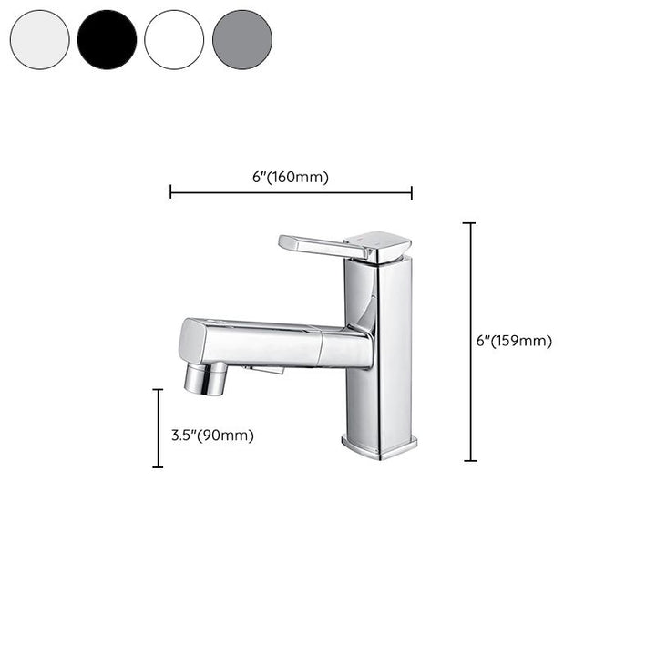 Lisslune | Contemporary Vessel Sink Faucet Copper Single Handle Low Arc Pull Down Vessel Faucet