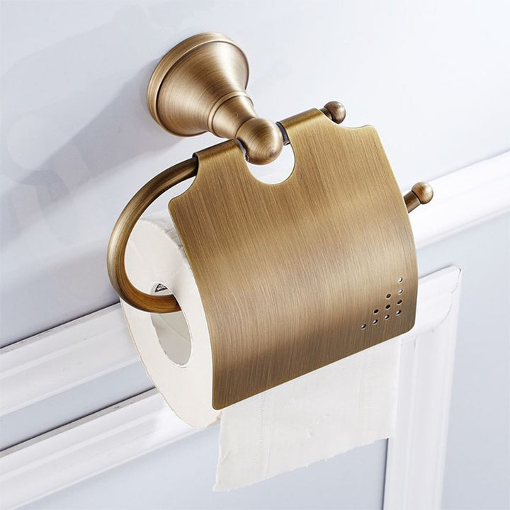 Lisslune | Metal Bathroom Set 4-piece Traditional Style Gold Bathroom Hardware Set