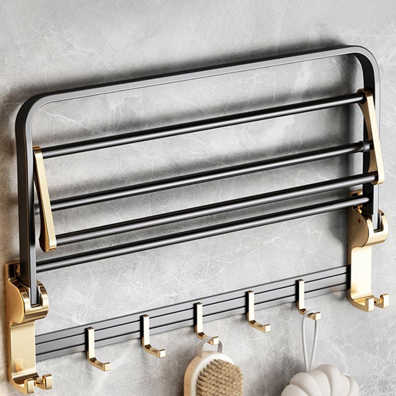 Lisslune | Modernism Bathroom Accessories Hardware Set Black & Gold Bathroom Shelf/Towel Bar