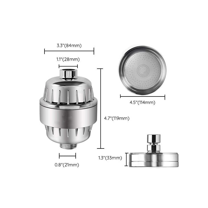 Lisslune | Contemporary fixed shower head in silver with Katalyst wall-mounted shower head