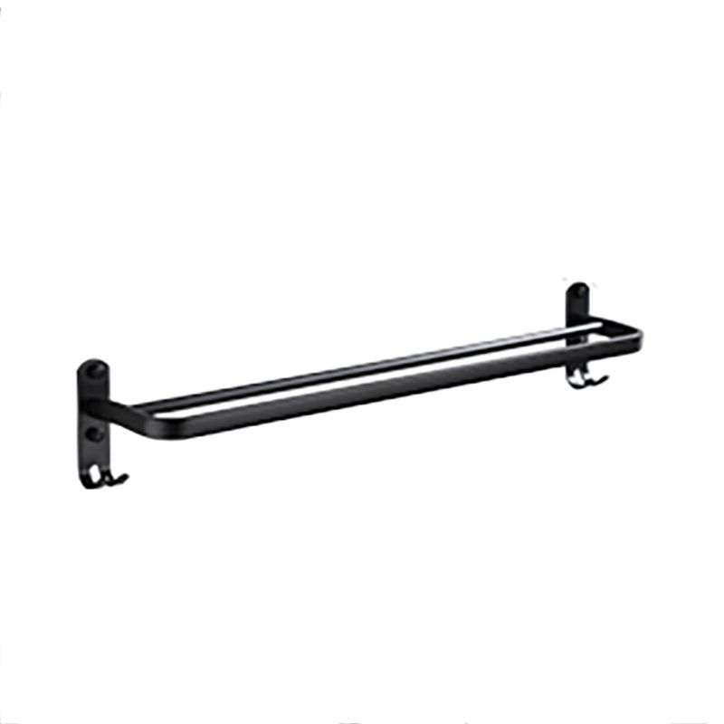 Lisslune | Contemporary Bathroom Accessory Set Black Surface Bathrobe Hook/Towel Ring Bar