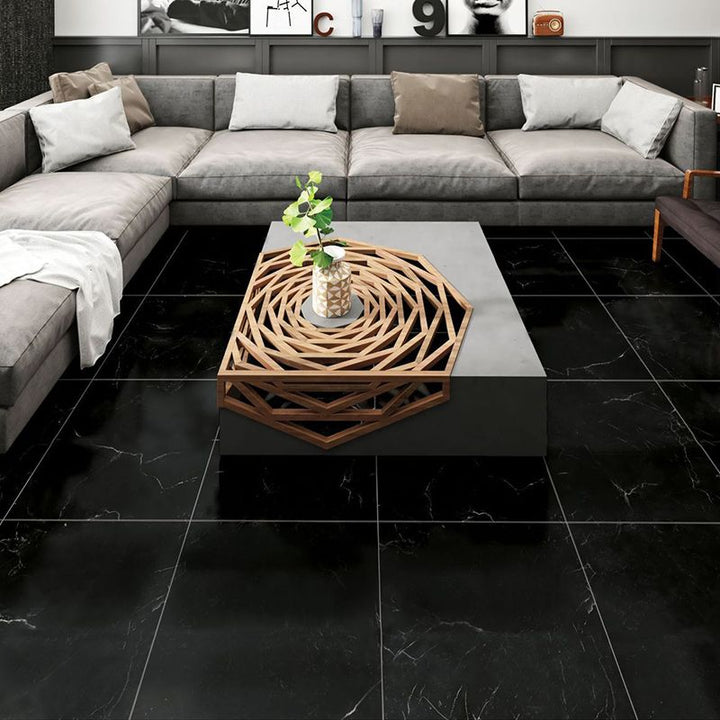 Lisslune | Peel and Stick Vinyl Floor Low Gloss Vinyl Floor with Marble Look