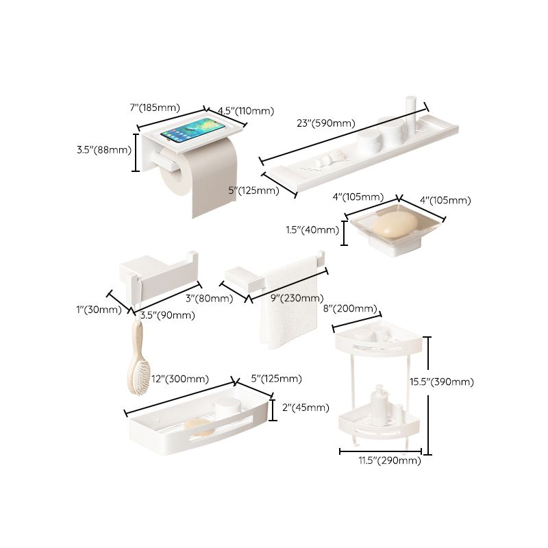 Lisslune | Modern Bathroom Accessories Set White Bathroom Accessories Hardware Set