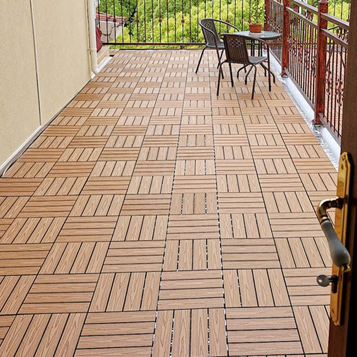 Lisslune | Classic Cover Tile Laying Pattern Wood Outdoor Floor Tile