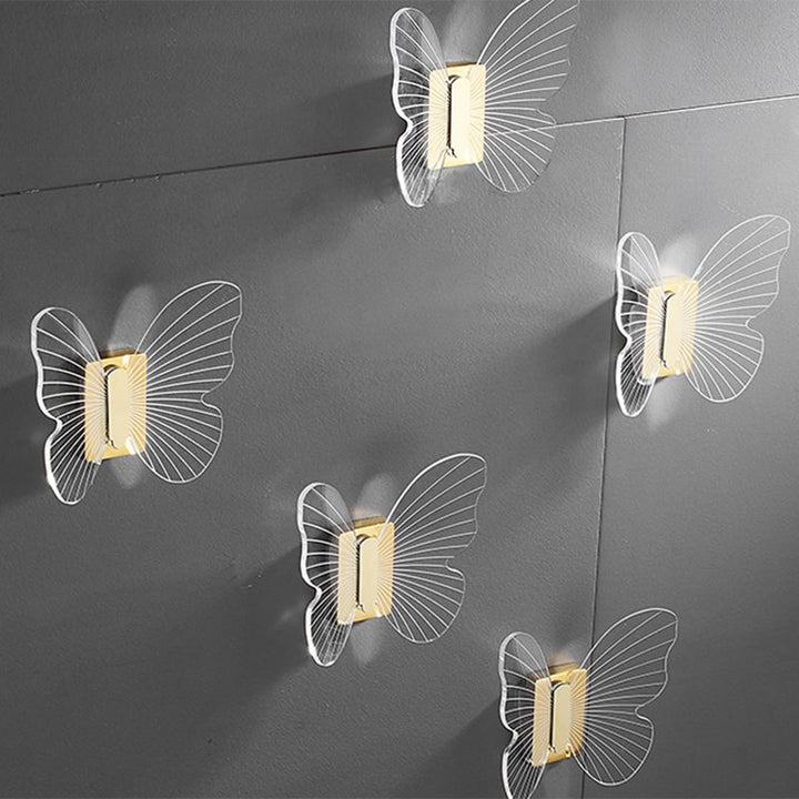 Lisslune | Modern Brass Bathroom Accessory Set Acrylic Butterfly Theme Bathrobe Hooks