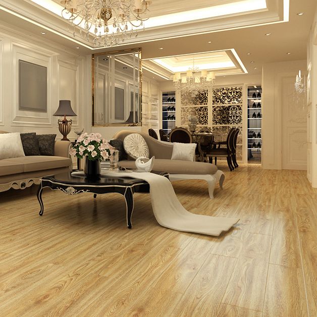 Lisslune | Brown Laminate Flooring Scratch Resistant Natural Oak Laminate with Click Lock