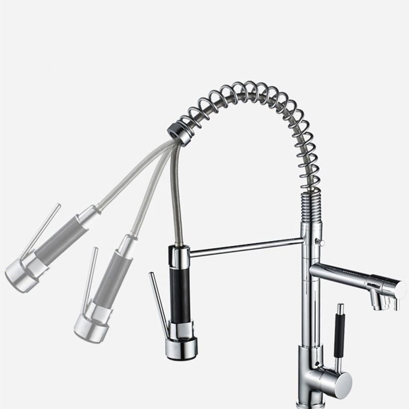 Lisslune | Glam Basin faucet Brass lever fittings Spring neck three-way outlet Bathroom sink faucet