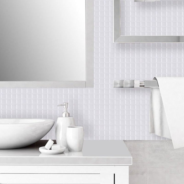 Lisslune | Peel-and-Stick Tile Square Stain-Resistant Mosaic Peel-and-Stick Tile for the Kitchen